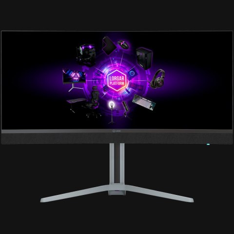 LORGAR Monitor Gamingowy UWQHD Mini LED 34″ Zakrzywiony, Czarno Szary