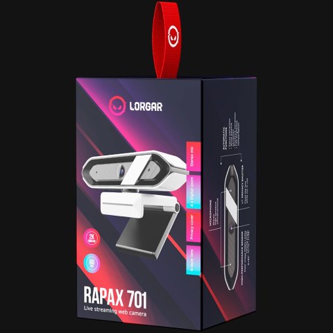 LORGAR Rapax 701, Kamerka Internetowa 2K, Biała