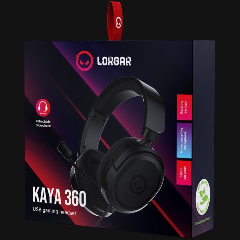 LORGAR Słuchawki Gamingowe Kaya 360, Czarne
