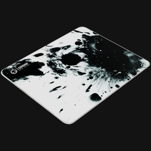 Full print white and black design, Bottom is black rubber with embossed LORGAR logo, with double side edge stitching