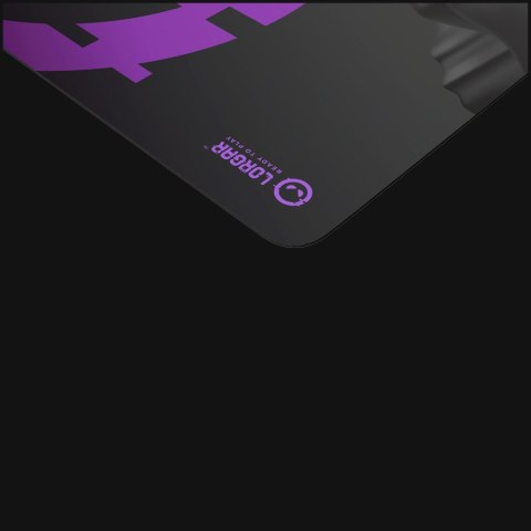 Full print white and black design, Bottom is black rubber with embossed LORGAR logo, with trimmed edges stitching
