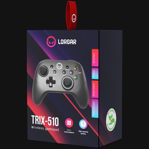 LORGAR Gamepad TRIX-510, Bezprzewodowy, Czarny