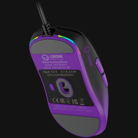 LORGAR Gaming Mouse MSA21 Advanced Wired PixArt 3315 Black