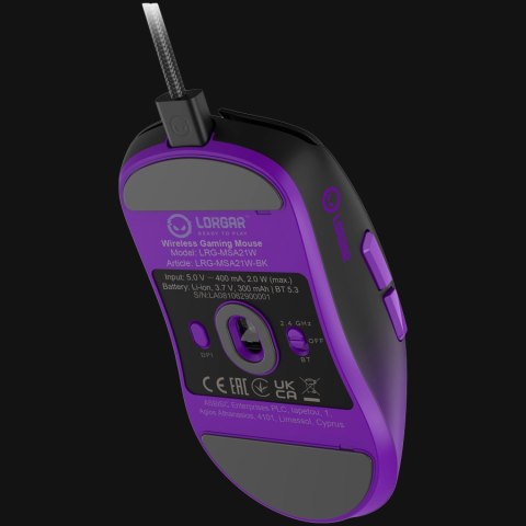LORGAR Gaming Mouse MSA21W Advanced Wireless PixArt 3315 Black