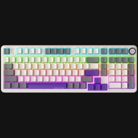 Wired mechanical gaming keyboard Advanced, 101 keys, linear Lorgar Toxic Purple switches, Hot Swap, Gasket mount, straight braid