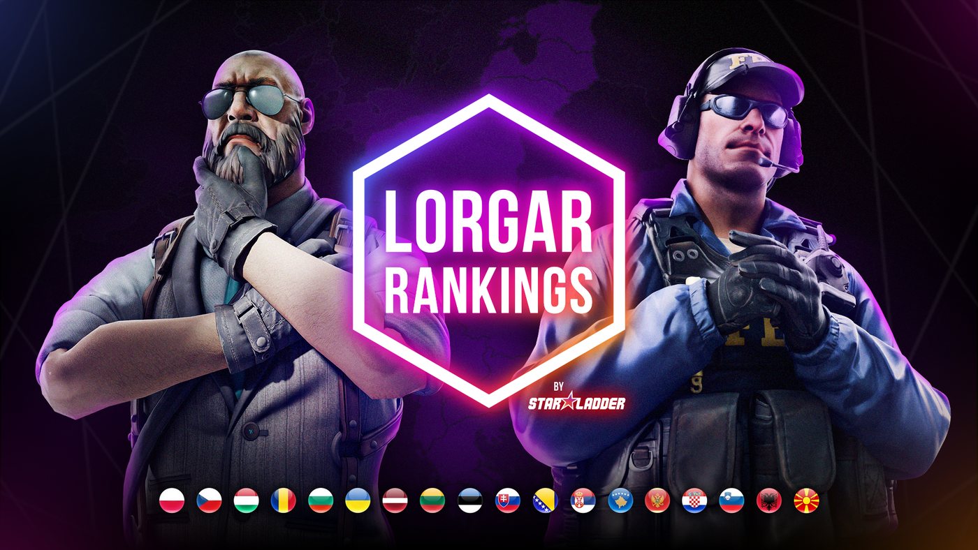 Key visual turnieju LORGAR RANKINGS by StarLadder z flagami 18 kraj&oacute;w Europy Środkowo-Wschodniej